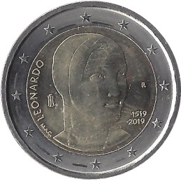 Pièce de monnaie 1 euro Italie 2015 Italie Leonardo Da Vinci